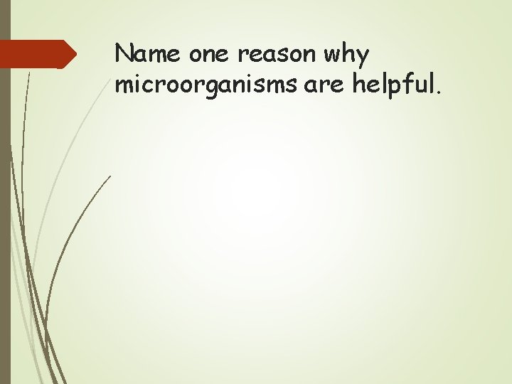 Name one reason why microorganisms are helpful. 