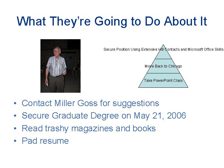 What They’re Going to Do About It Secure Position Using Extensive Hill Contacts and