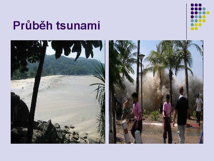 Průběh tsunami Průběh tsunami