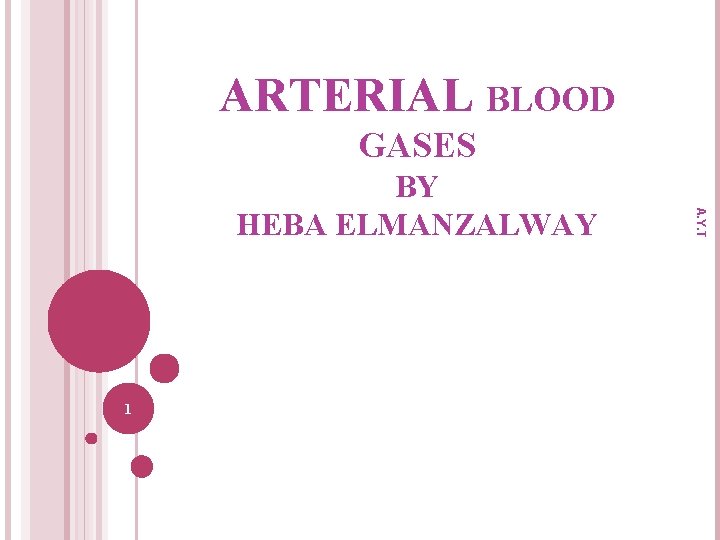 ARTERIAL BLOOD GASES 1 A. Y. T BY HEBA ELMANZALWAY 