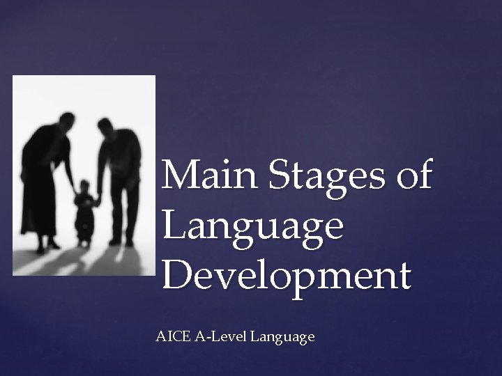 { Main Stages of Language Development AICE A-Level Language 