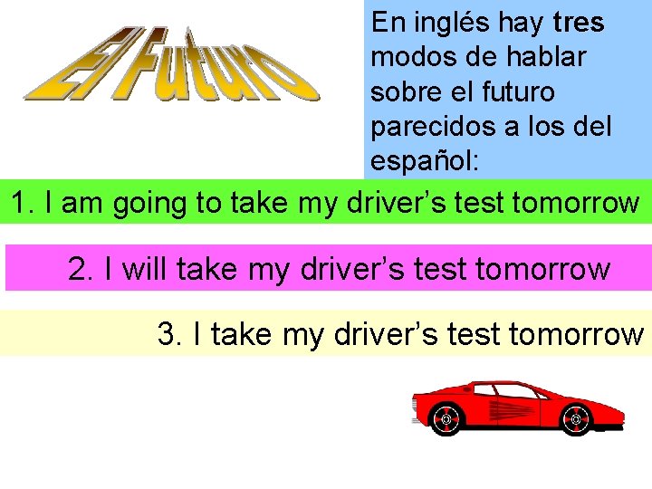 En inglés hay tres modos de hablar sobre el futuro parecidos a los del
