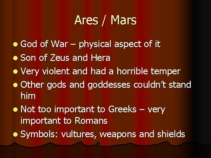 Ares / Mars l God of War – physical aspect of it l Son Ares / Mars l God of War – physical aspect of it l Son