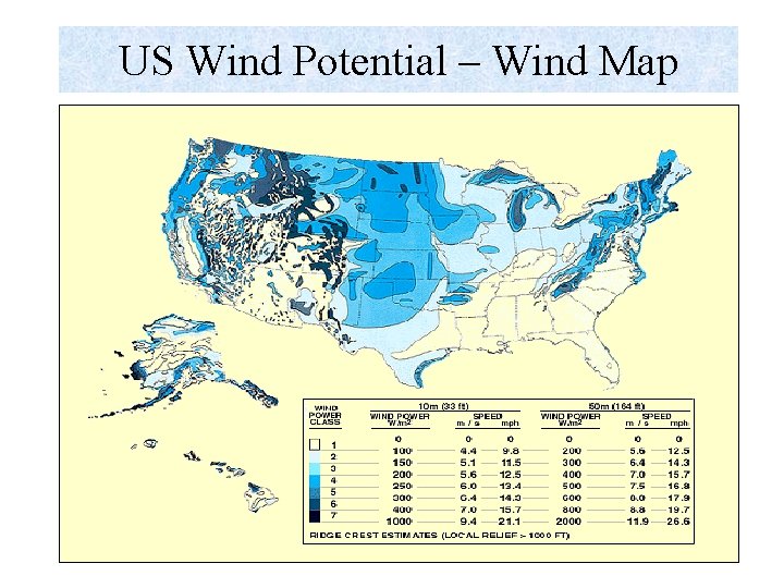 US Wind Potential – Wind Map 