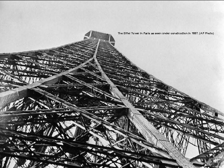 The Eiffel Tower in Paris as seen under construction in 1887. (AP Photo) 