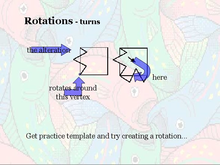 Rotations - turns the alteration here rotates around this vertex Get practice template and