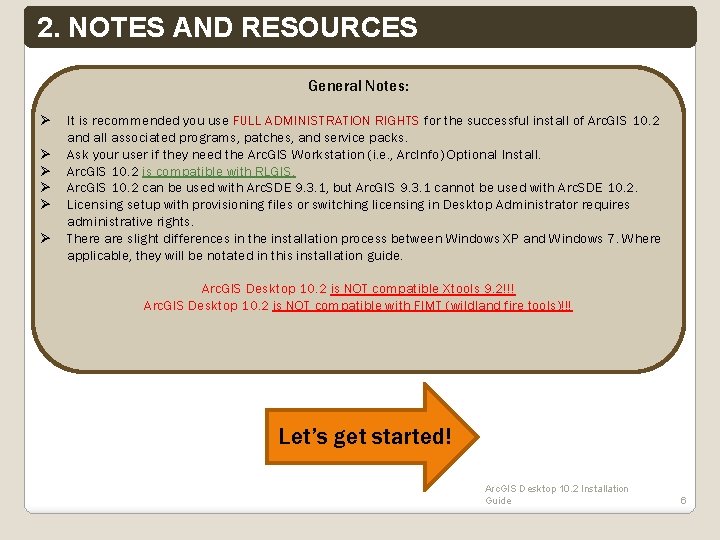 2. NOTES AND RESOURCES General Notes: Ø Ø Ø It is recommended you use