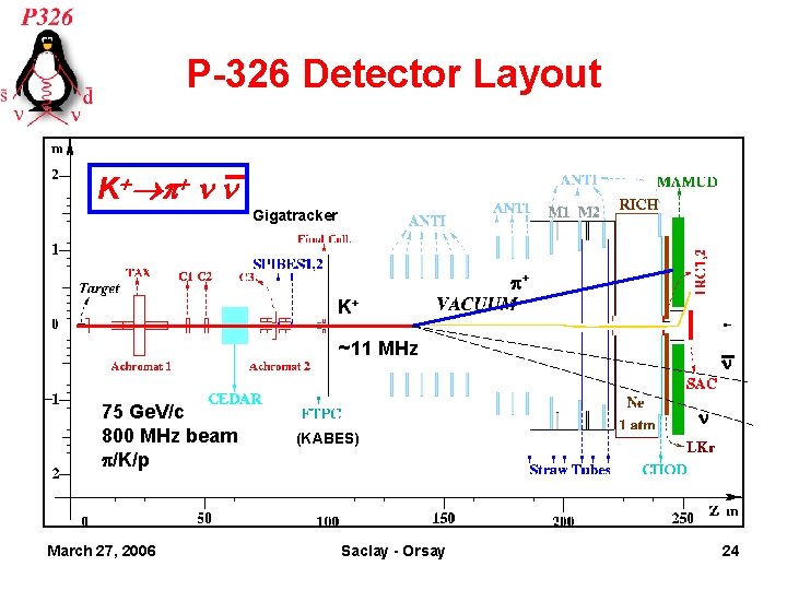 P-326 Detector Layout K+ p+ n n Gigatracker + K+ ~11 MHz 75 Ge.