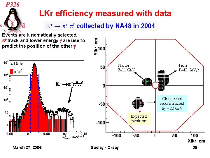 LKr efficiency measured with data K+ + 0 collected by NA 48 in 2004
