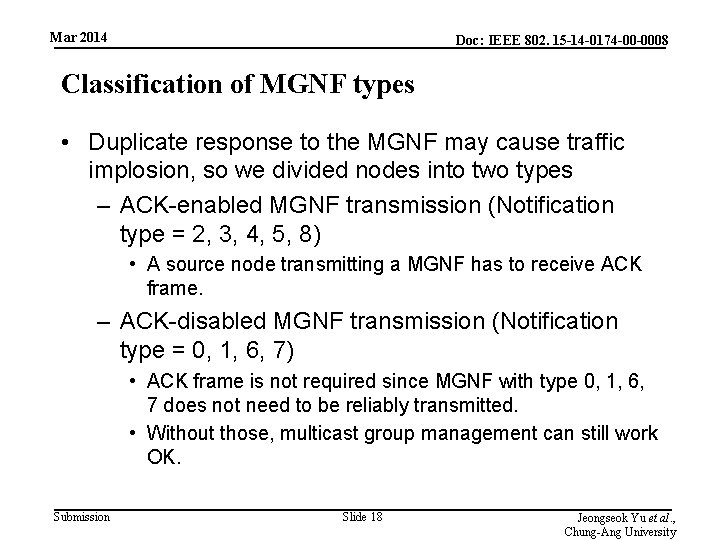 Mar 2014 Doc: IEEE 802. 15 -14 -0174 -00 -0008 Classification of MGNF types