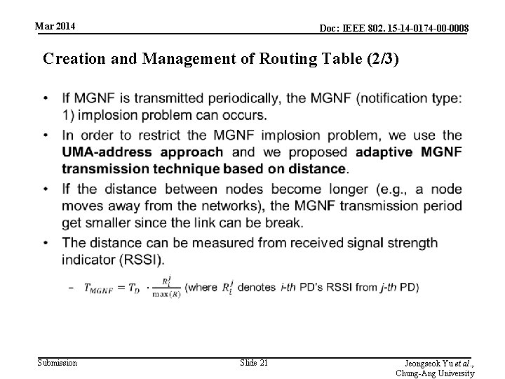 Mar 2014 Doc: IEEE 802. 15 -14 -0174 -00 -0008 Creation and Management of