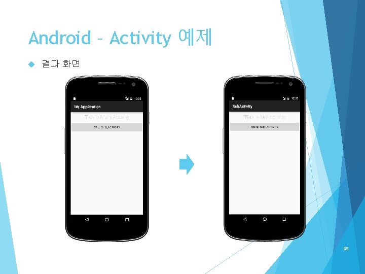 Android – Activity 예제 결과 화면 69 