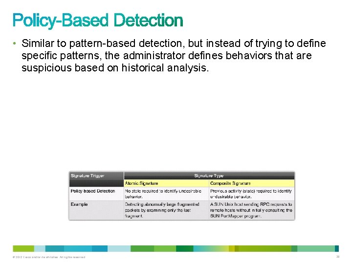 • Similar to pattern-based detection, but instead of trying to define specific patterns, • Similar to pattern-based detection, but instead of trying to define specific patterns,