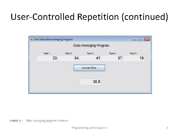 User-Controlled Repetition (continued) Programming with Visual C++ 6 
