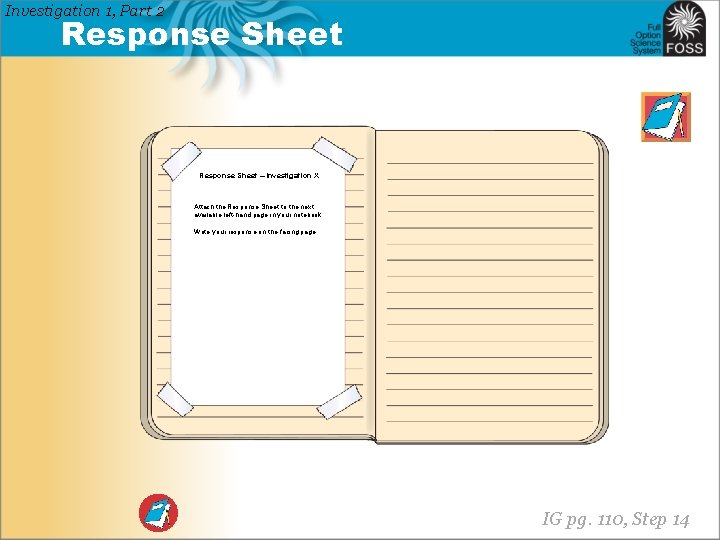 Investigation 1, Part 2 Response Sheet – Investigation X Attach the Response Sheet to