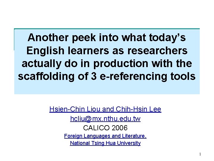 Another peek into what today’s English learners as researchers actually do in production with