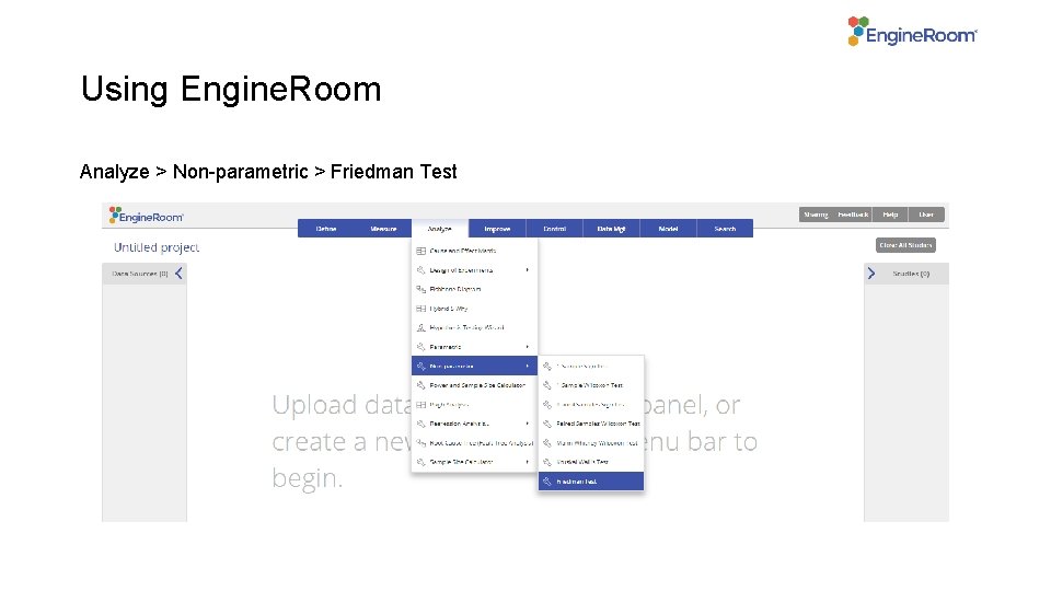 Using Engine. Room Analyze > Non-parametric > Friedman Test 