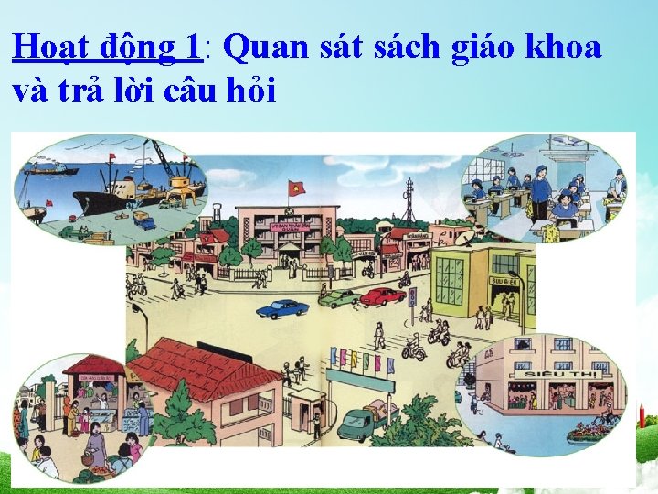 Hoạt động 1: Quan sát sách giáo khoa và trả lời câu hỏi 