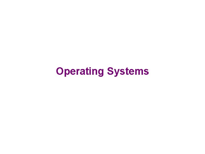 Operating Systems 