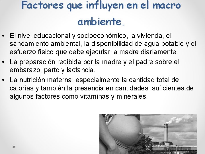 Factores que influyen en el macro ambiente. • El nivel educacional y socioeconómico, la Factores que influyen en el macro ambiente. • El nivel educacional y socioeconómico, la