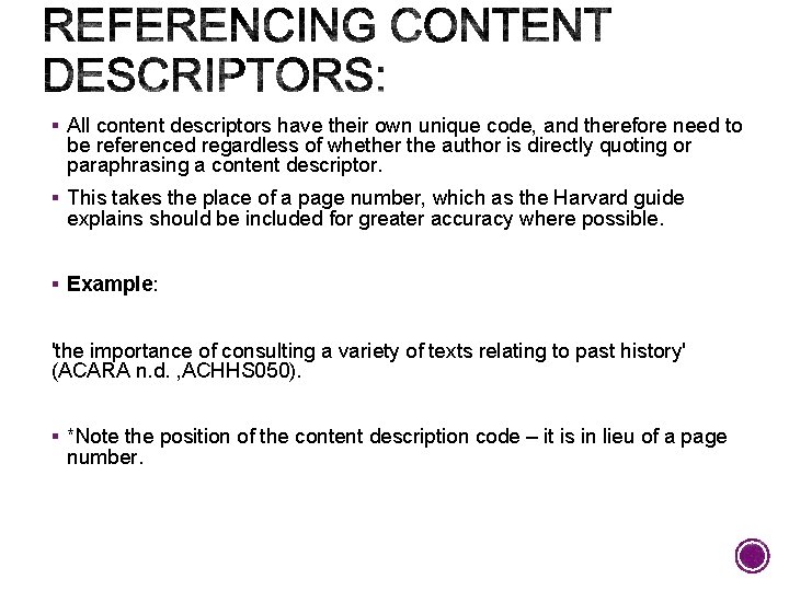 § All content descriptors have their own unique code, and therefore need to be