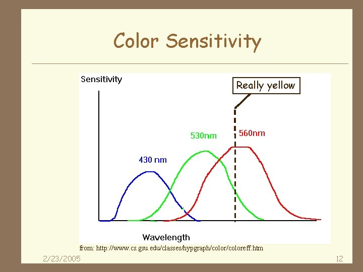 Yellow Intensity Human Abilities Color Vision Perception CS 160 Spring