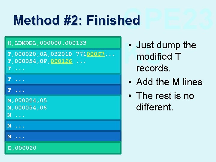 CPE 23 KU Method #2: Finished H, LDMODL, 000000, 000133 T, 000020, 0 A,