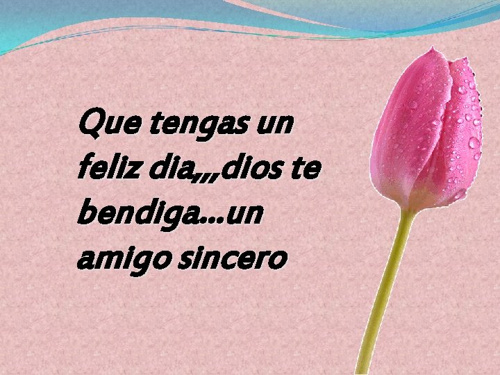 Que tengas un feliz dia, , , dios te bendiga…un amigo sincero 