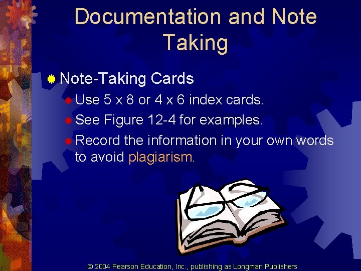 Documentation and Note Taking ® Note-Taking Cards ® Use 5 x 8 or 4 Documentation and Note Taking ® Note-Taking Cards ® Use 5 x 8 or 4