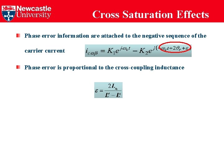 Cross Saturation Effects Phase error information are attached to the negative sequence of the