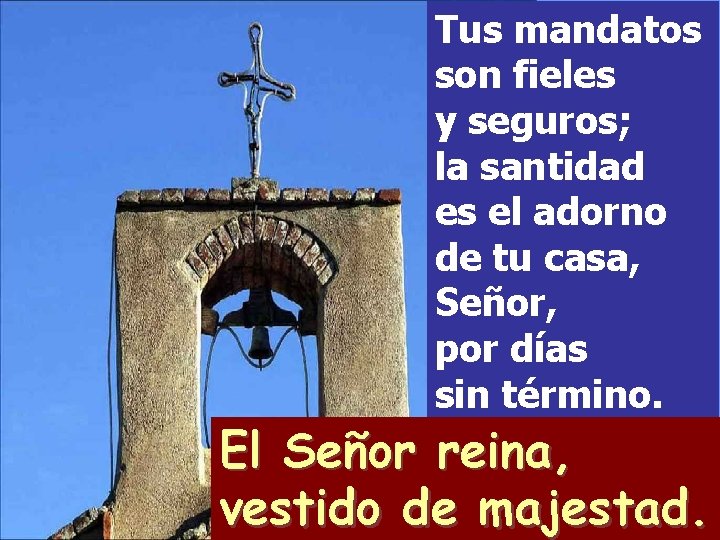 Tus mandatos son fieles y seguros; la santidad es el adorno de tu casa,