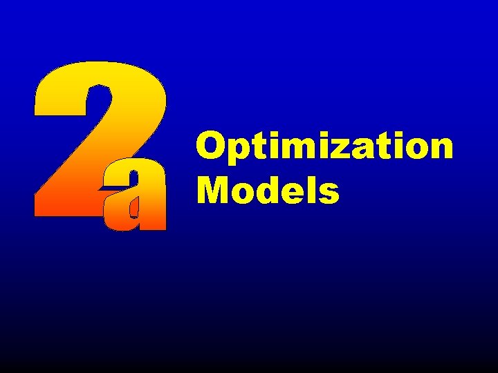 Optimization Models 