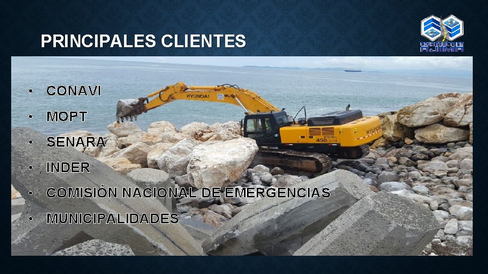 PRINCIPALES CLIENTES • CONAVI • MOPT • SENARA • INDER • COMISIÓN NACIONAL DE