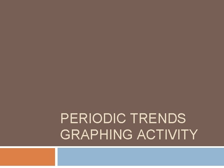 PERIODIC TRENDS GRAPHING ACTIVITY PERIODIC TRENDS GRAPHING ACTIVITY