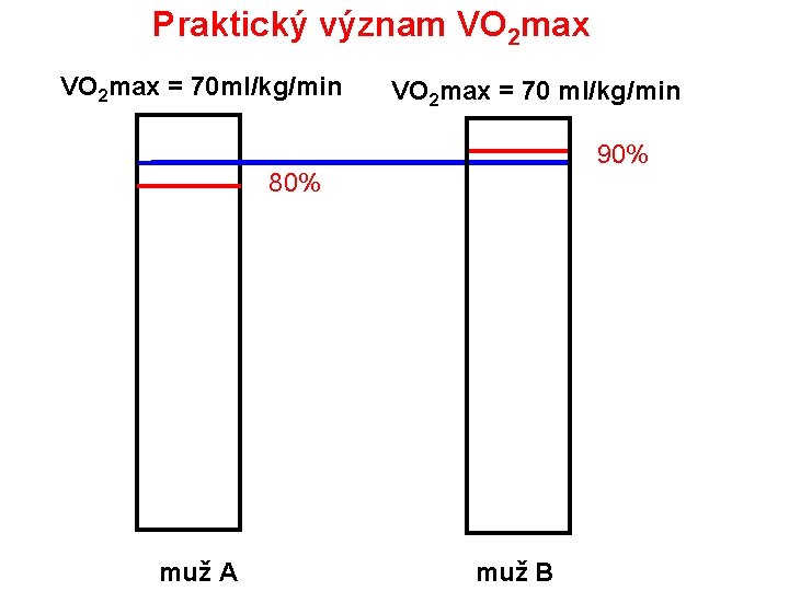 Praktický význam VO 2 max = 70 ml/kg/min VO 2 max = 70 ml/kg/min