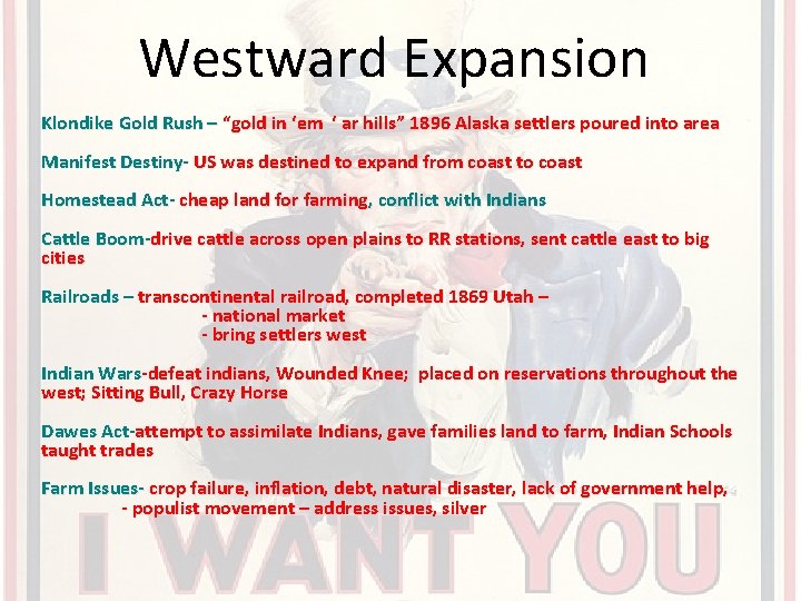 Westward Expansion Klondike Gold Rush – “gold in ‘em ‘ ar hills” 1896 Alaska Westward Expansion Klondike Gold Rush – “gold in ‘em ‘ ar hills” 1896 Alaska