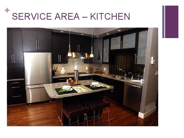 + SERVICE AREA – KITCHEN + SERVICE AREA – KITCHEN