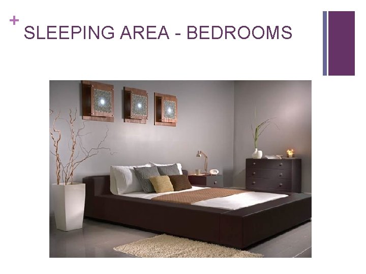 + SLEEPING AREA - BEDROOMS + SLEEPING AREA - BEDROOMS