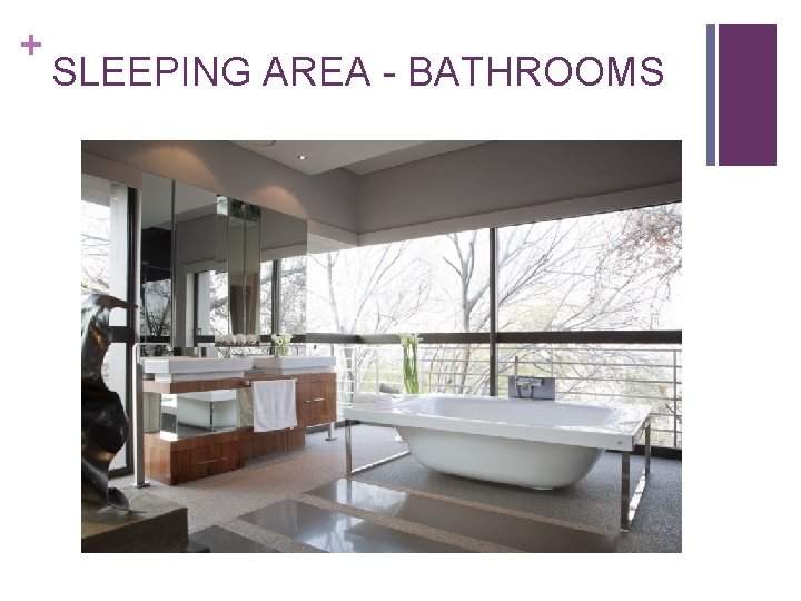 + SLEEPING AREA - BATHROOMS + SLEEPING AREA - BATHROOMS