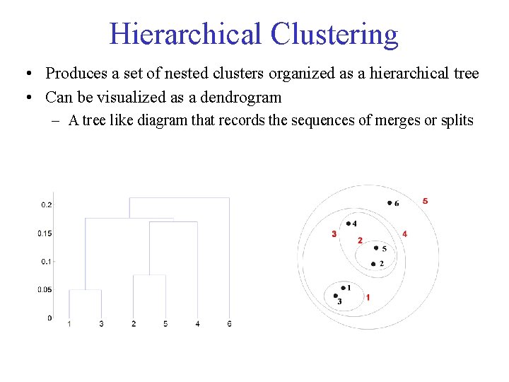 Hierarchical Clustering • Produces a set of nested clusters organized as a hierarchical tree