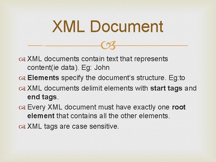 XML INTRODUCTION XML stands for e Xtensible Markup
