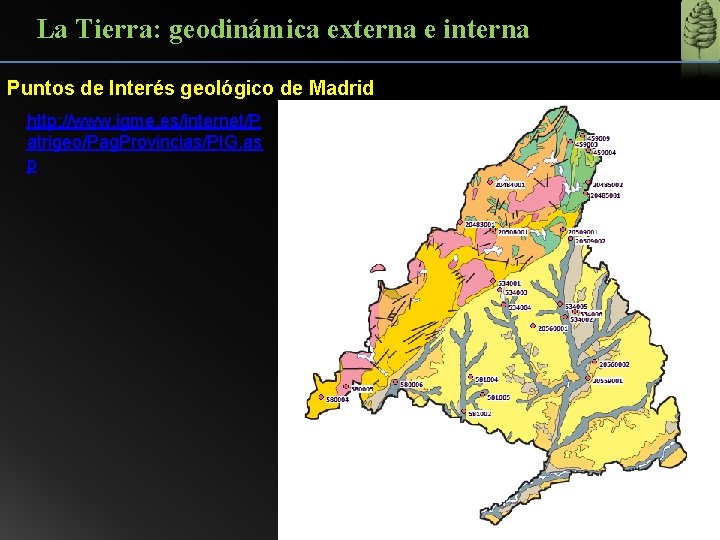 La Tierra: geodinámica externa e interna Puntos de Interés geológico de Madrid http: //www.