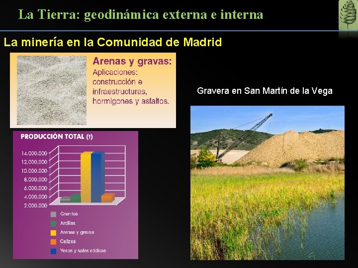 La Tierra: geodinámica externa e interna La minería en la Comunidad de Madrid Gravera