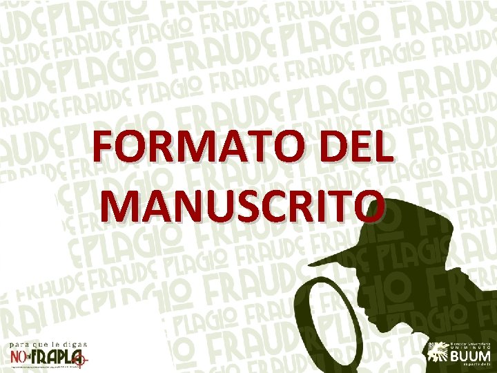 FORMATO DEL MANUSCRITO 