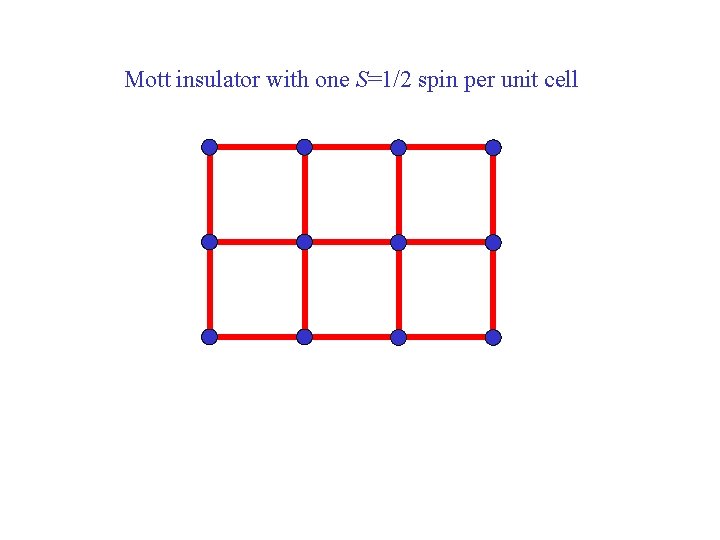 Mott insulator with one S=1/2 spin per unit cell 