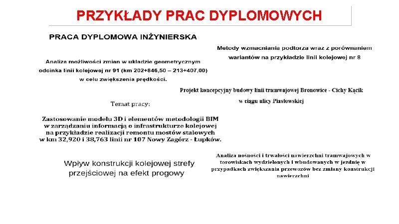 PRZYKŁADY PRAC DYPLOMOWYCH 