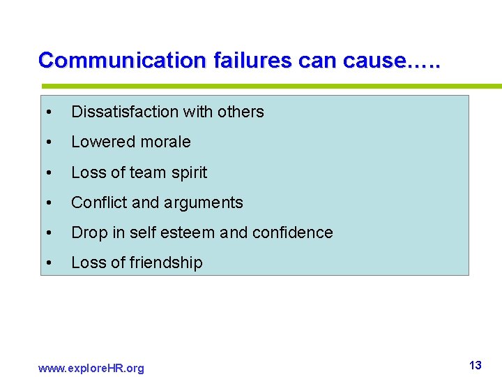 Communication failures can cause…. . • Dissatisfaction with others • Lowered morale • Loss Communication failures can cause…. . • Dissatisfaction with others • Lowered morale • Loss