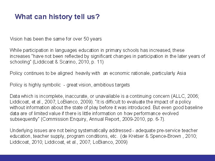 What can history tell us? Vision has been the same for over 50 years