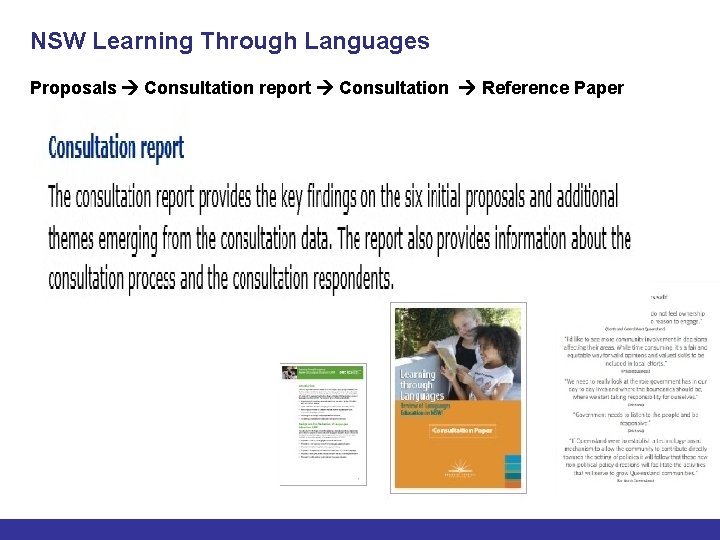 NSW Learning Through Languages Proposals Consultation report Consultation Reference Paper 