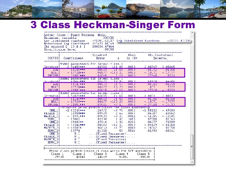 3 Class Heckman-Singer Form 